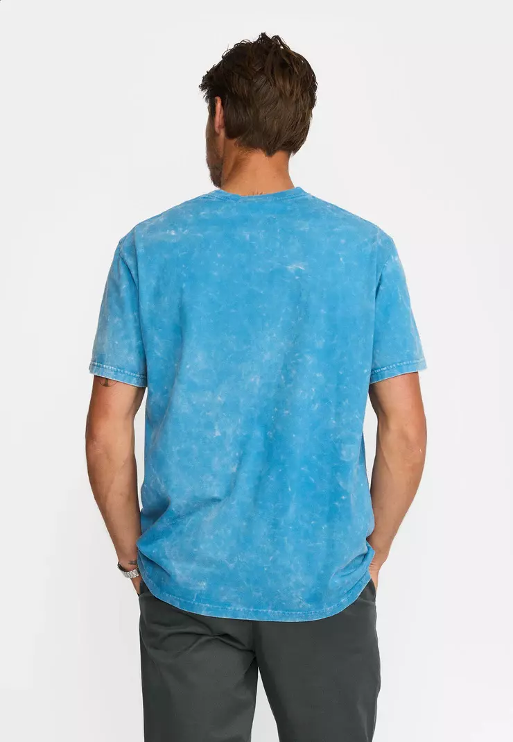 Revolution Application Acid Washed T-Shirt Herren blau